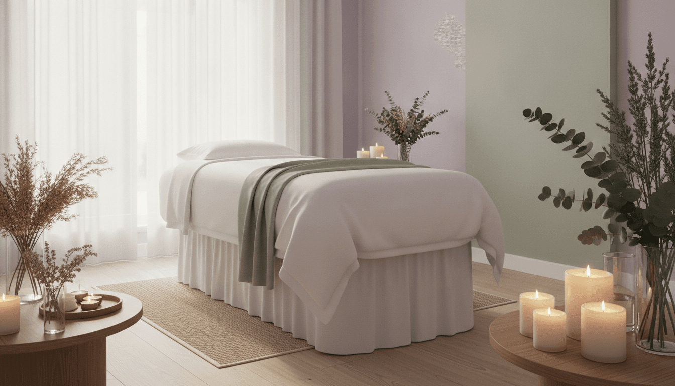 A serene treatment room at Willow & Sage Day Spa